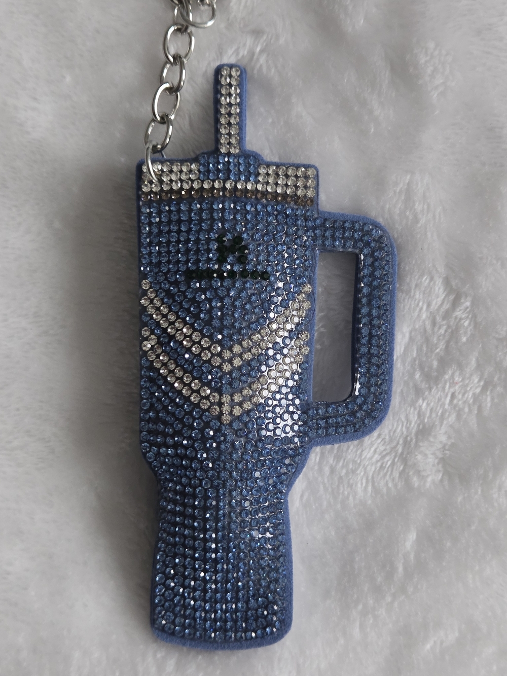 Rhinestone Blue Cup Keychain Stanley Bag Charm - Picture 2 of 4
